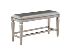 Klina Silver Champagne Counter Height Dining Bench - MyWaynesHome #