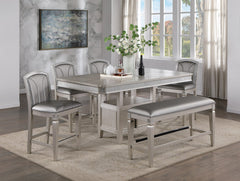 Klina Silver Champagne Counter Height Chair, Set of 2 - MyWaynesHome #