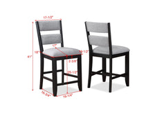 Frey Black/Gray Counter Height Chair, Set of 2 - MyWaynesHome #