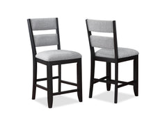 Frey Black/Gray Counter Height Chair, Set of 2 - MyWaynesHome #