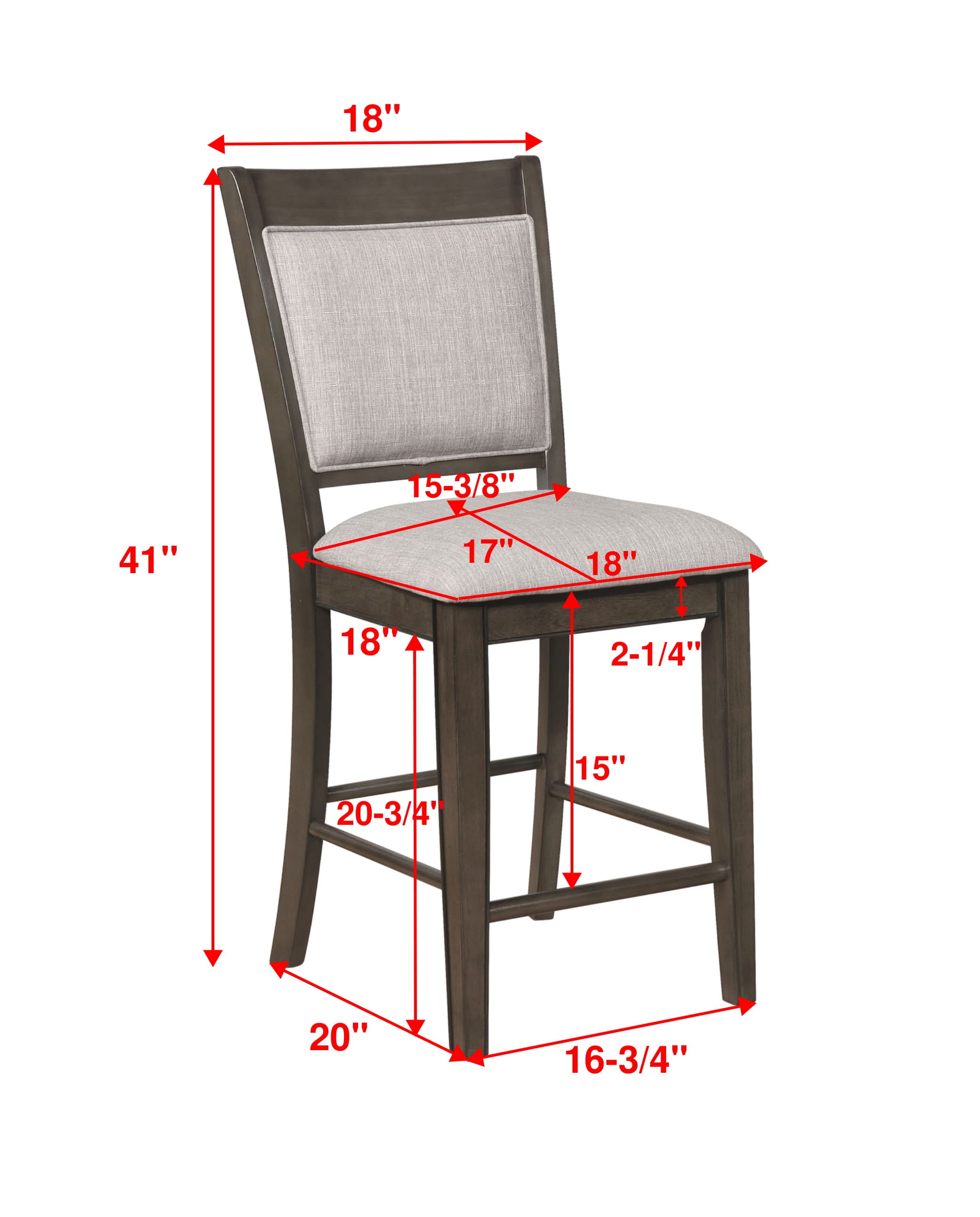 Fulton Gray Counter Height Chair, Set of 2 - MyWaynesHome #