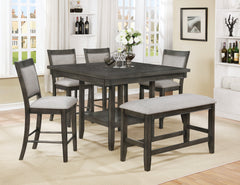 Fulton Gray Counter Height Dining Bench - MyWaynesHome #