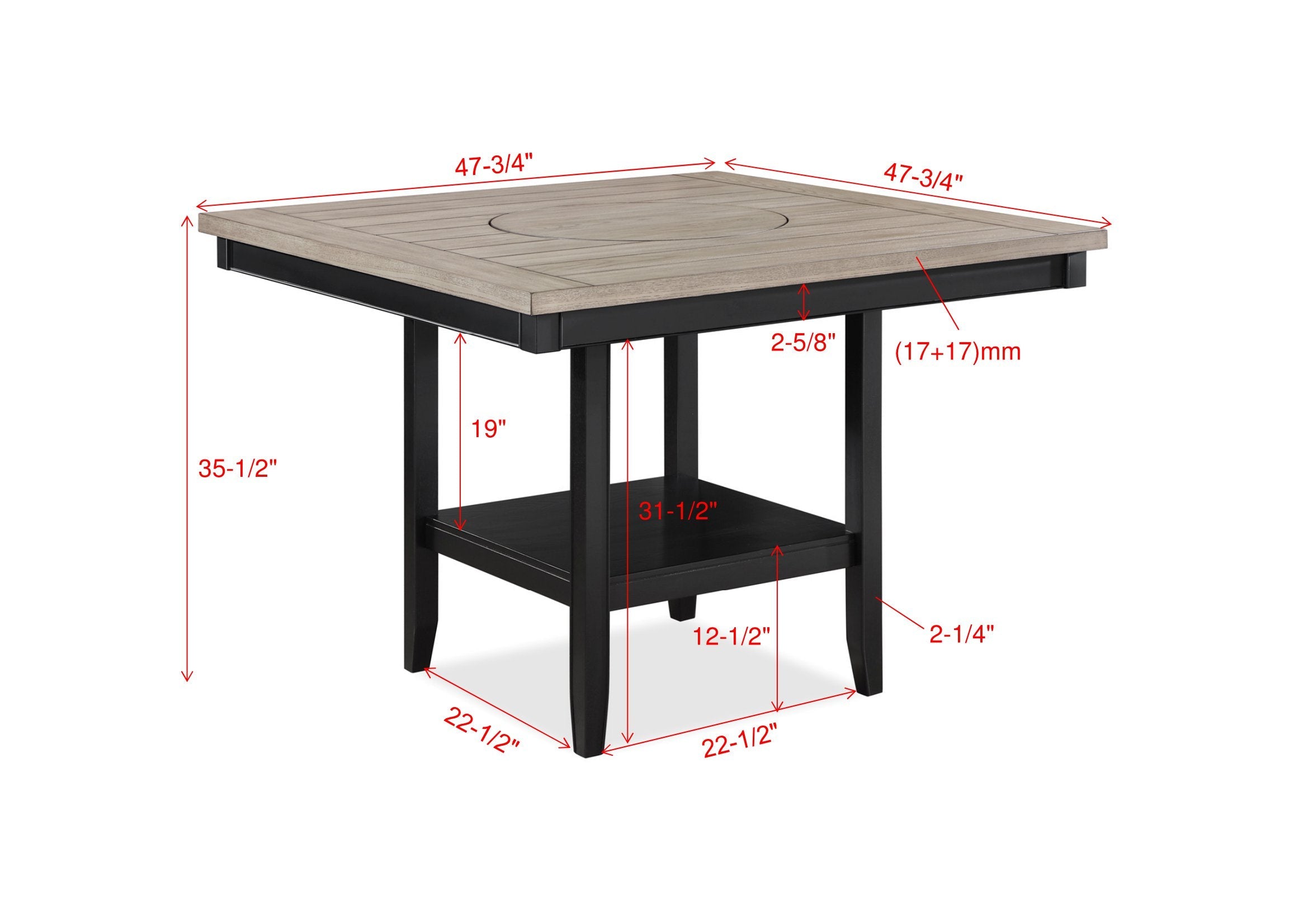Fulton Charcoal/Light Gray Counter Hight Table - MyWaynesHome #