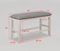 Fulton White Counter Height Dining Bench - MyWaynesHome #