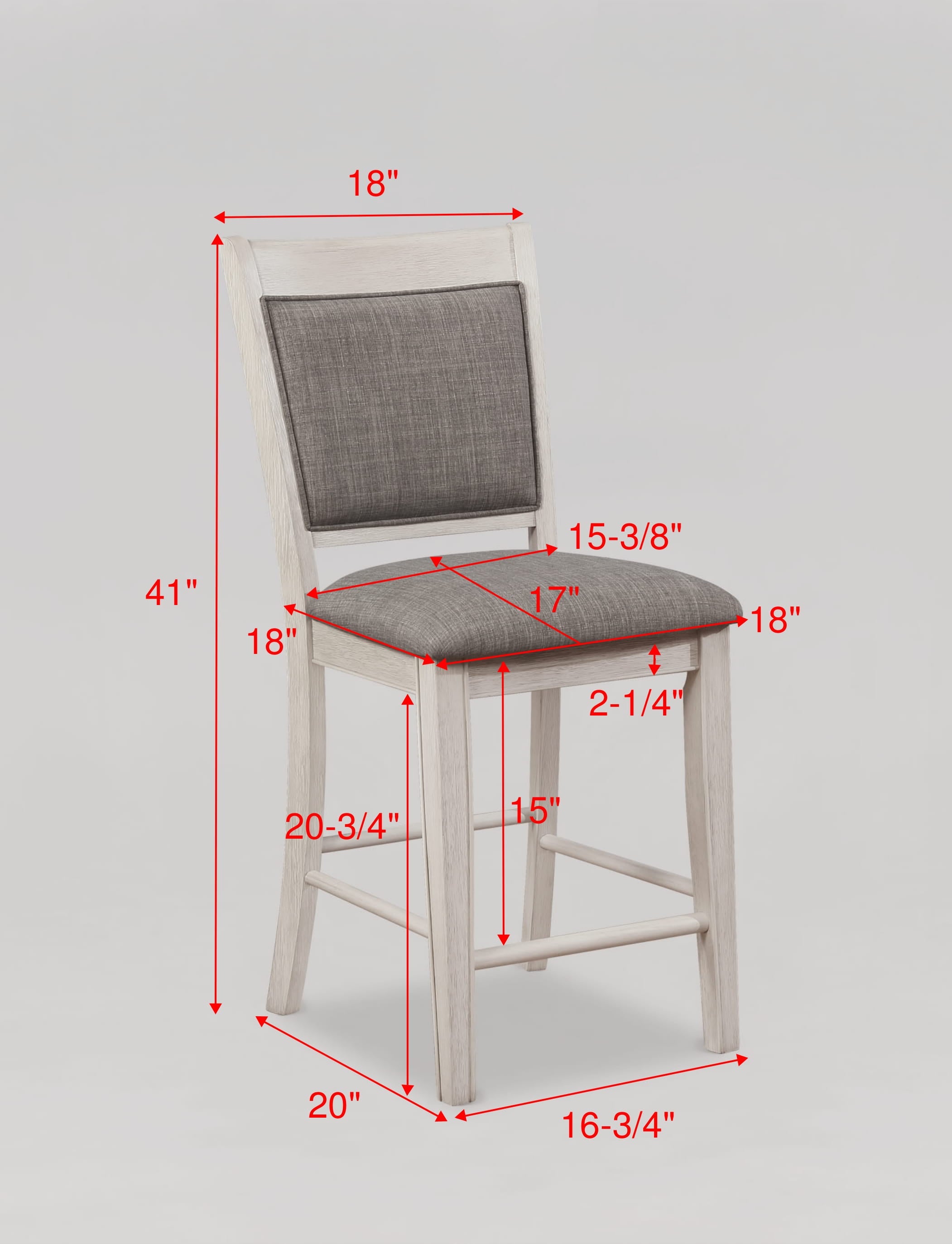 Fulton White Counter Height Chair, Set of 2 - MyWaynesHome #