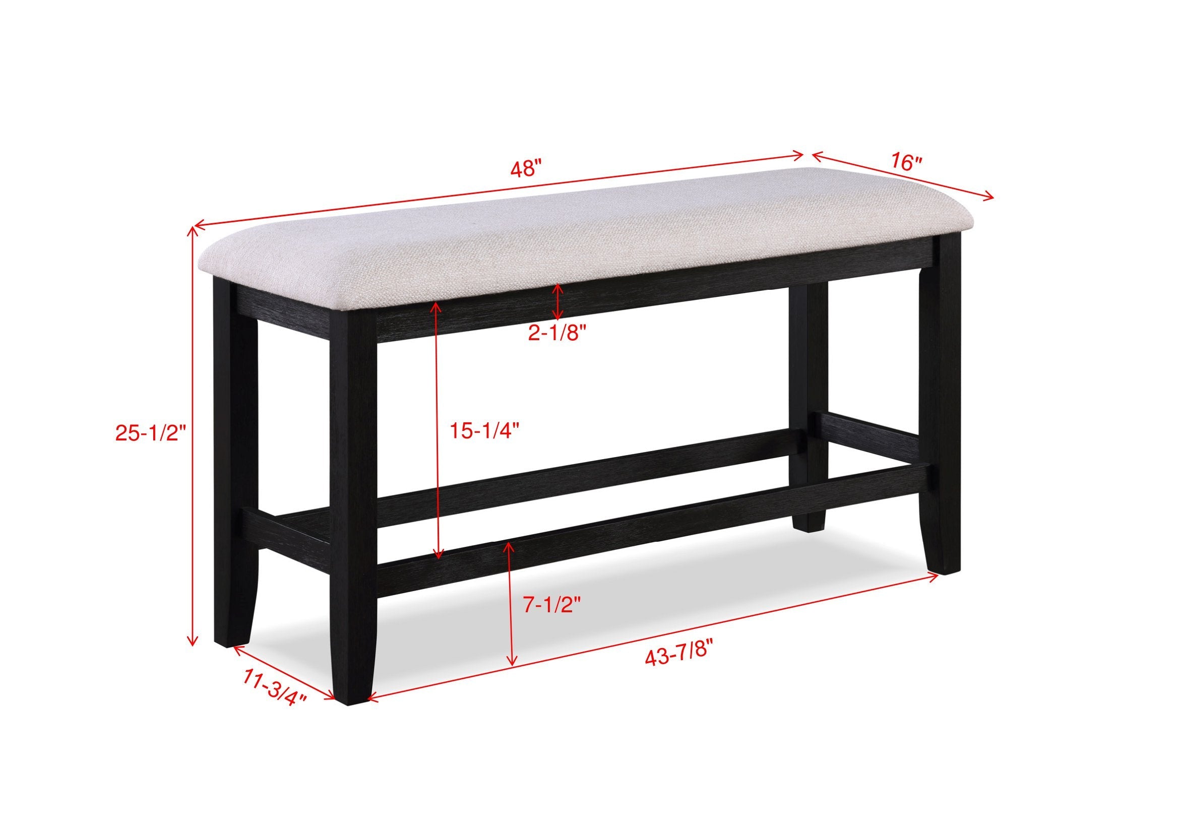 Regent Charcoal Black Counter Height Benc - MyWaynesHome #