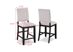 Regent Charcoal Black Counter Height Chair, Set of 2 - MyWaynesHome #