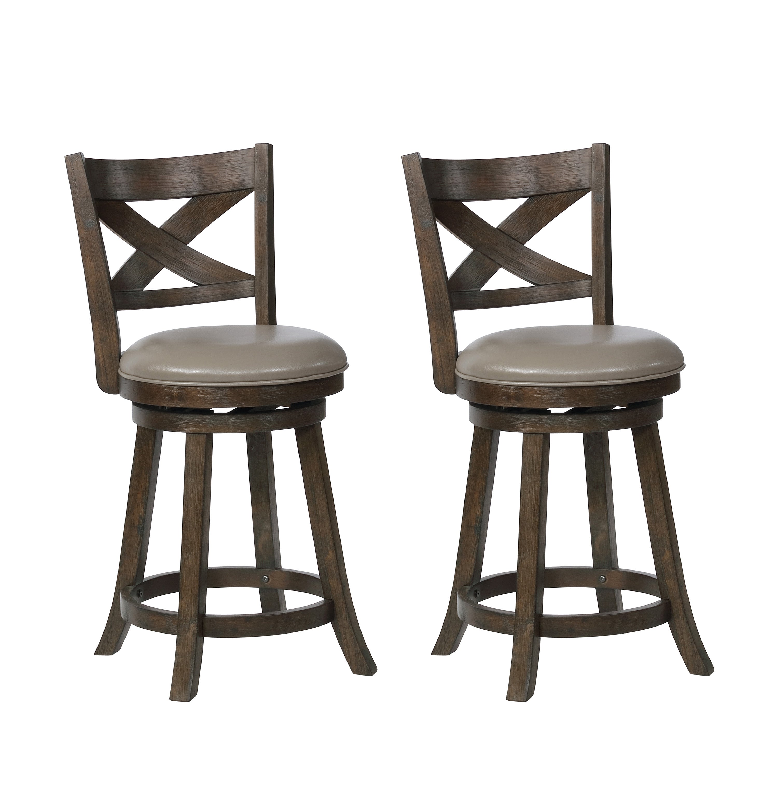 Kipper 24" Gray Swivel Counter Chair, Set of 2 - MyWaynesHome #