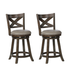 Kipper 24" Gray Swivel Counter Chair, Set of 2 - MyWaynesHome #