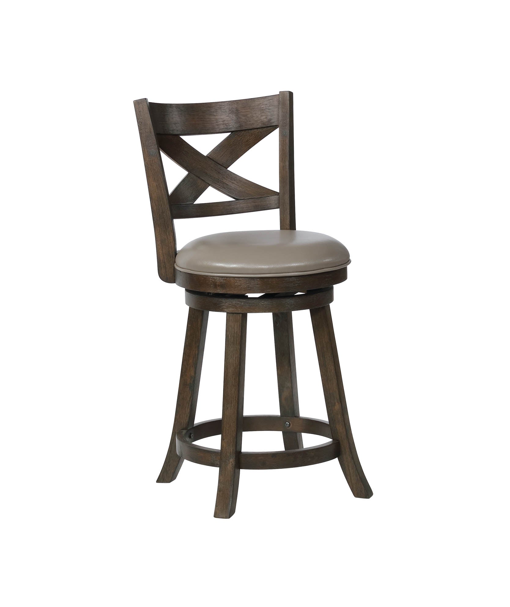 Kipper 24" Gray Swivel Counter Chair, Set of 2 - MyWaynesHome #