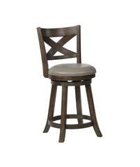 Kipper 24" Gray Swivel Counter Chair, Set of 2 - MyWaynesHome #