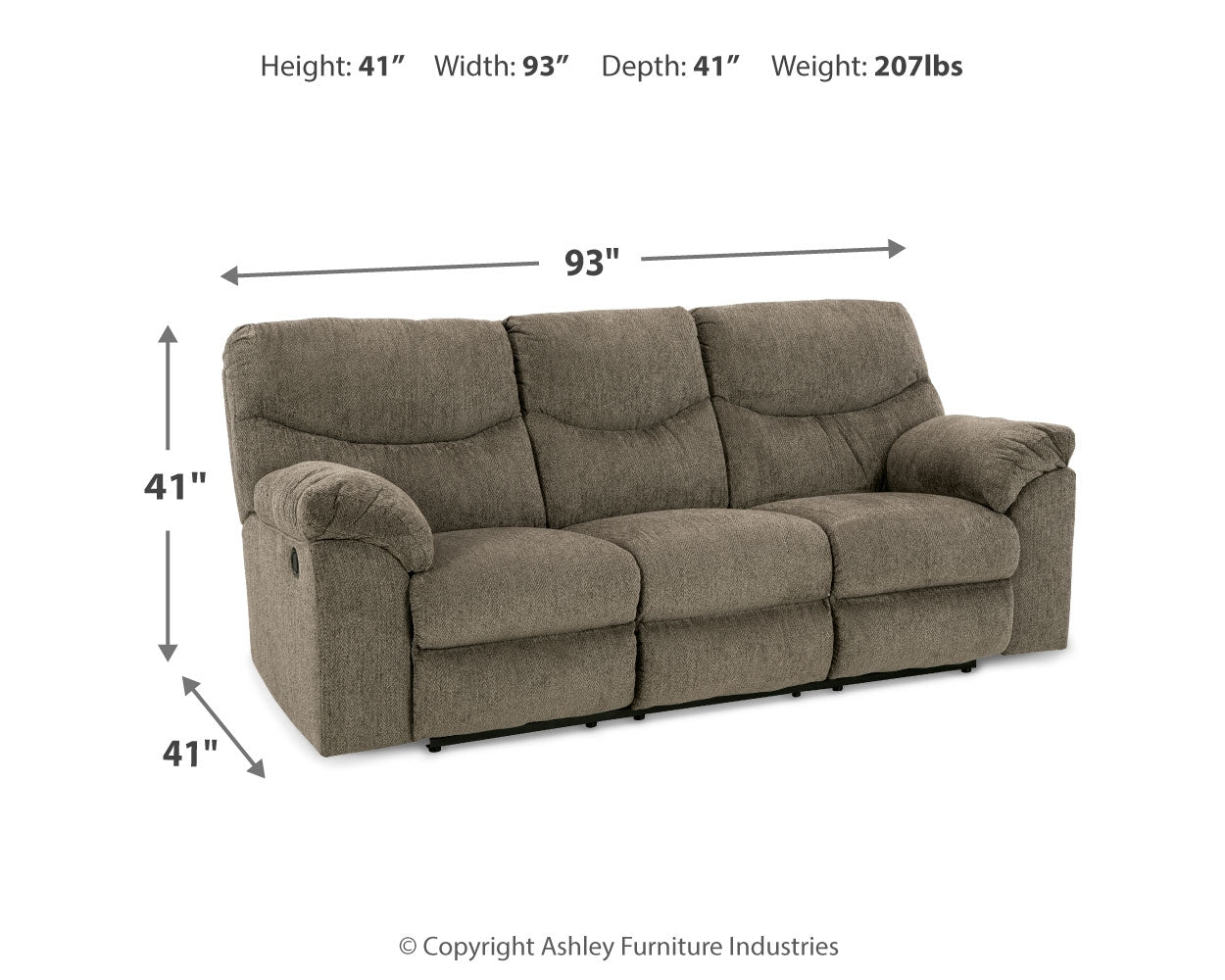 Alphons Reclining Sofa, Loveseat and Recliner