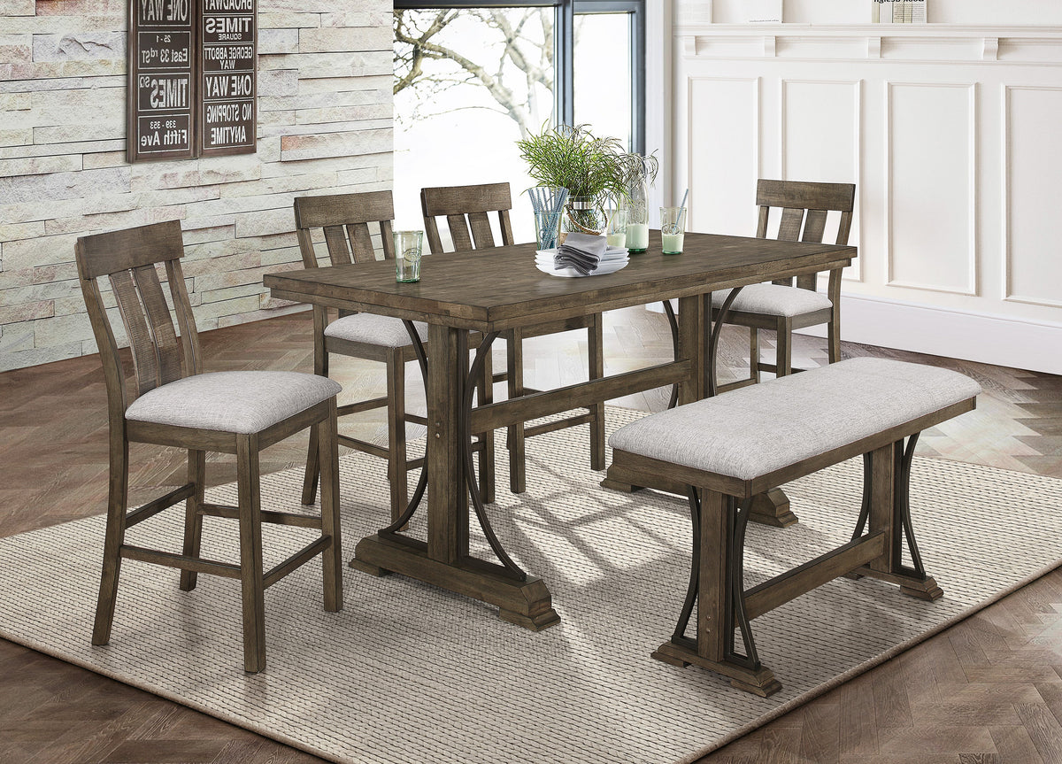 Quincy Grayish Brown Counter Height Dining Set - MyWaynesHome #