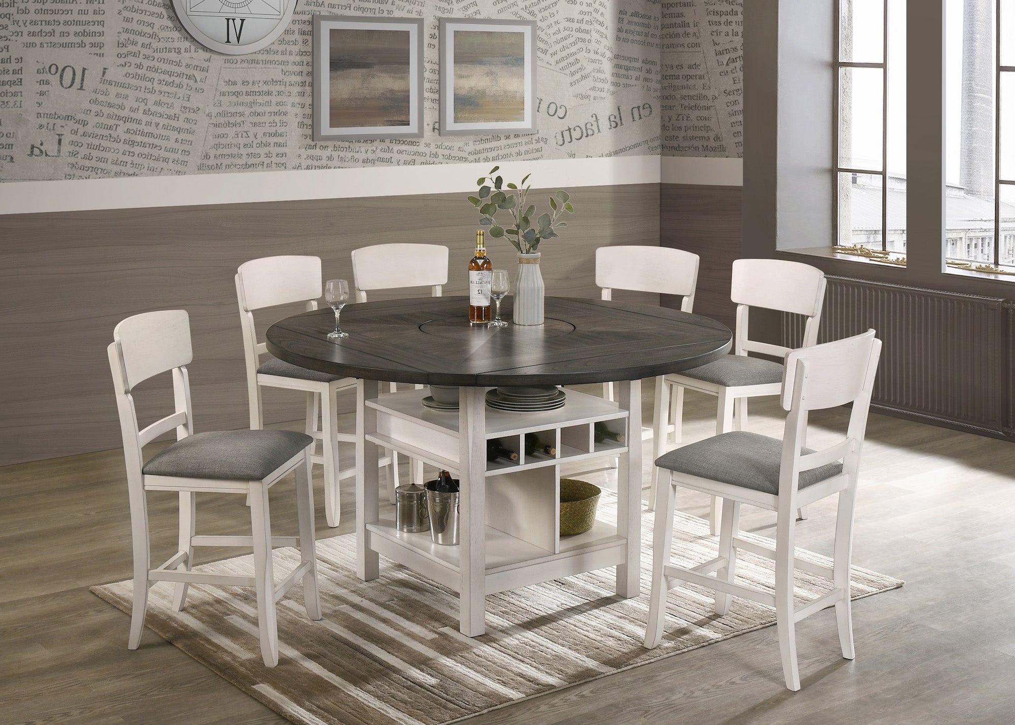 Conner Chalk/Gray Counter Height Dining Set - MyWaynesHome #