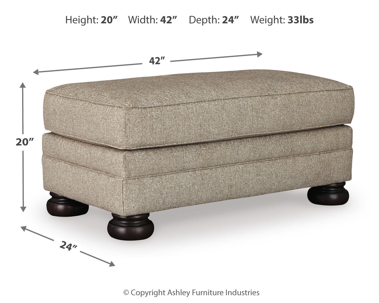 Kananwood Loveseat with Oversized Chair and Ottoman