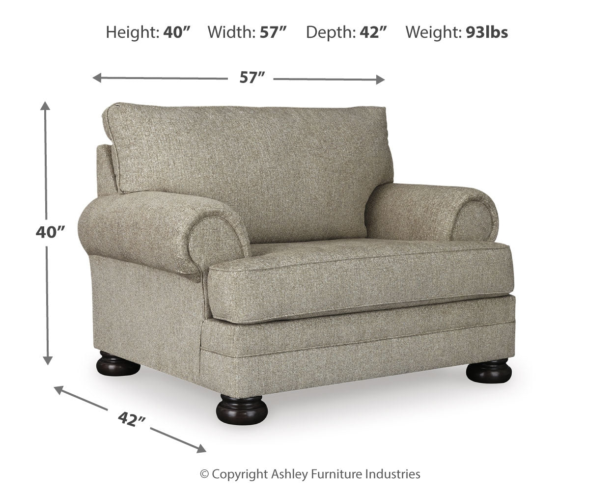 Kananwood Loveseat with Oversized Chair and Ottoman