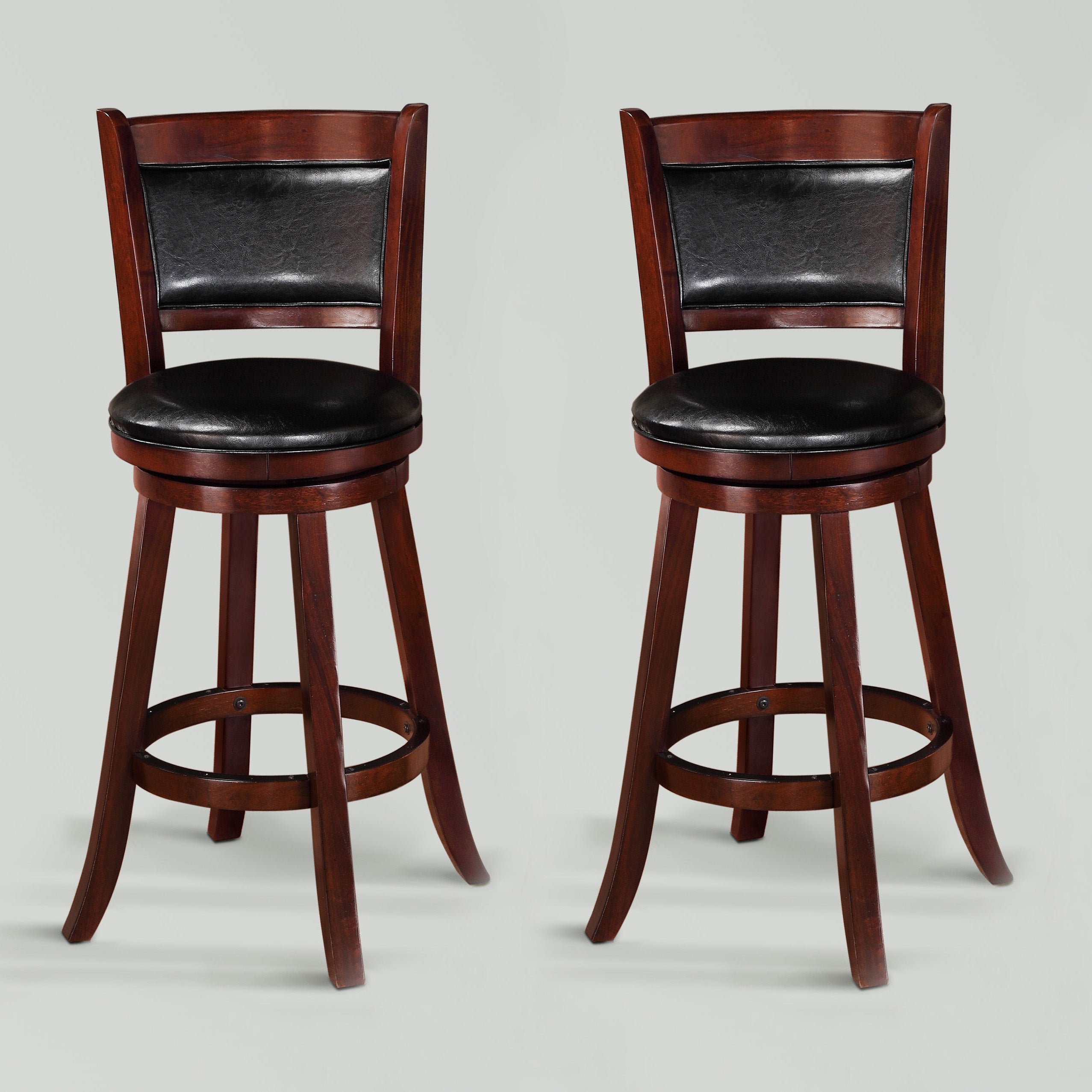 Cecil 29" Cherry Swivel Barstool, Set of 2 - MyWaynesHome #