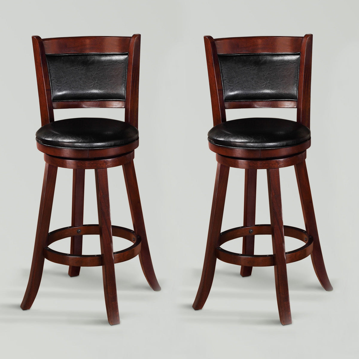 Cecil 29" Cherry Swivel Barstool, Set of 2 - MyWaynesHome #