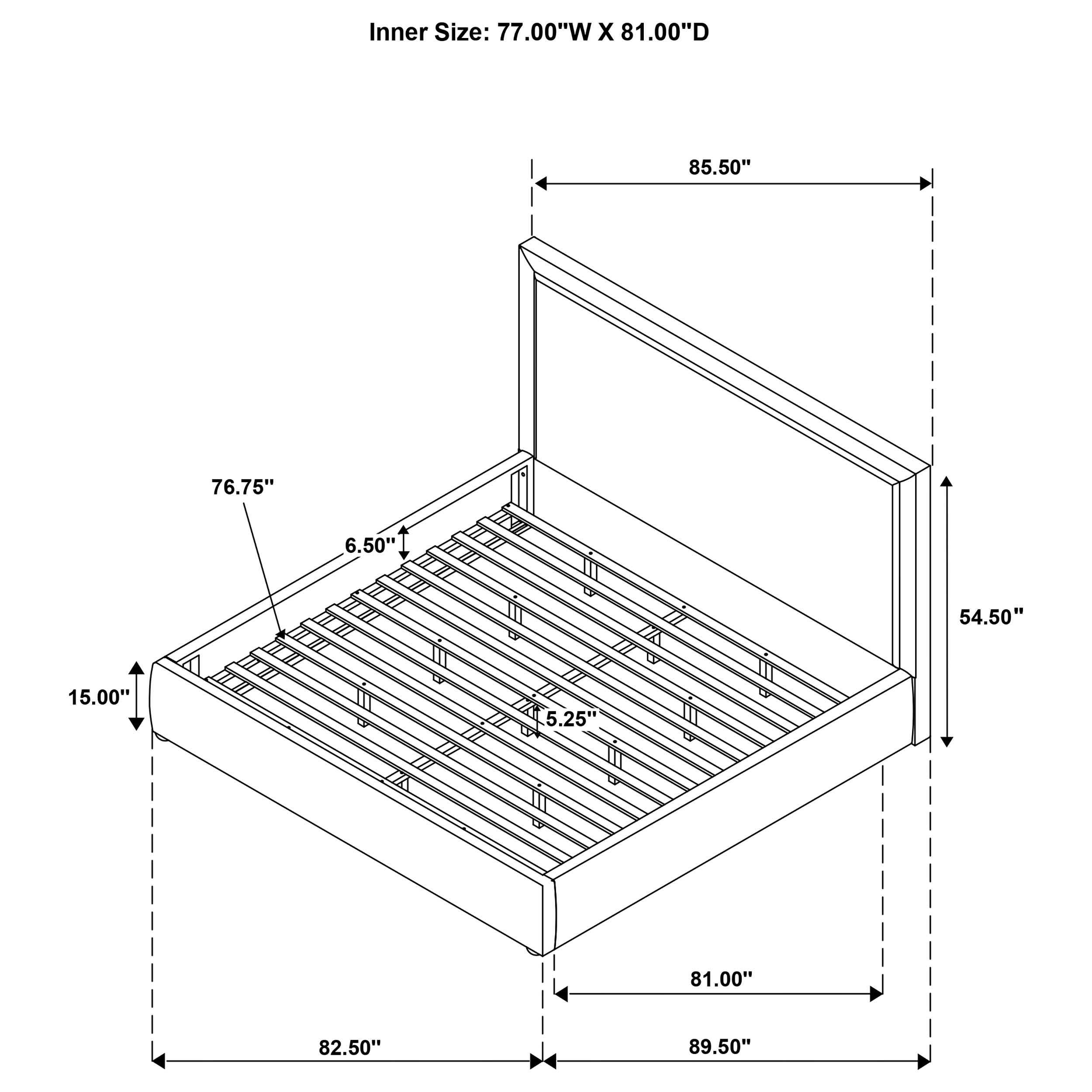 Lawson 54-inch Upholstered Eastern King Platform Bed Saddle
