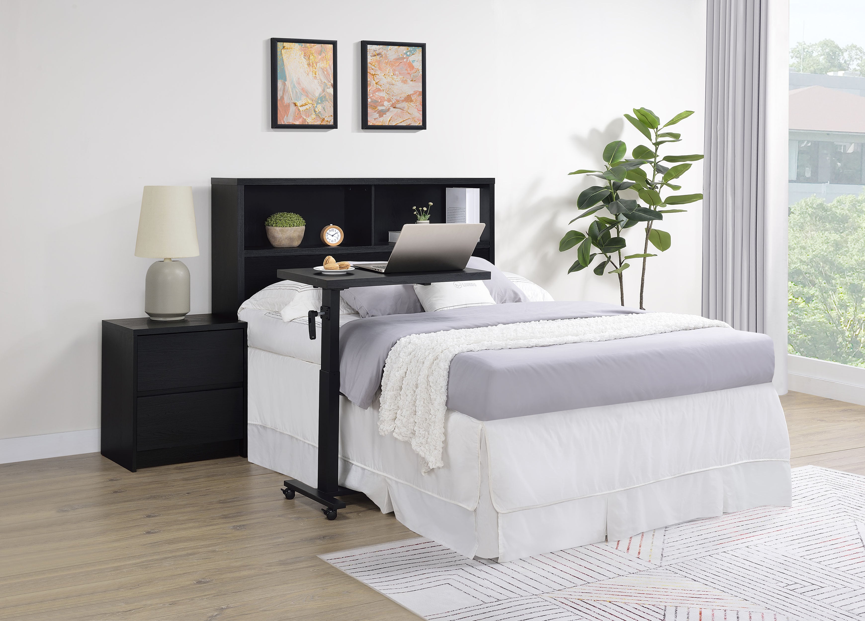 Westpark 49-inch Full Bookcase Headboard Black