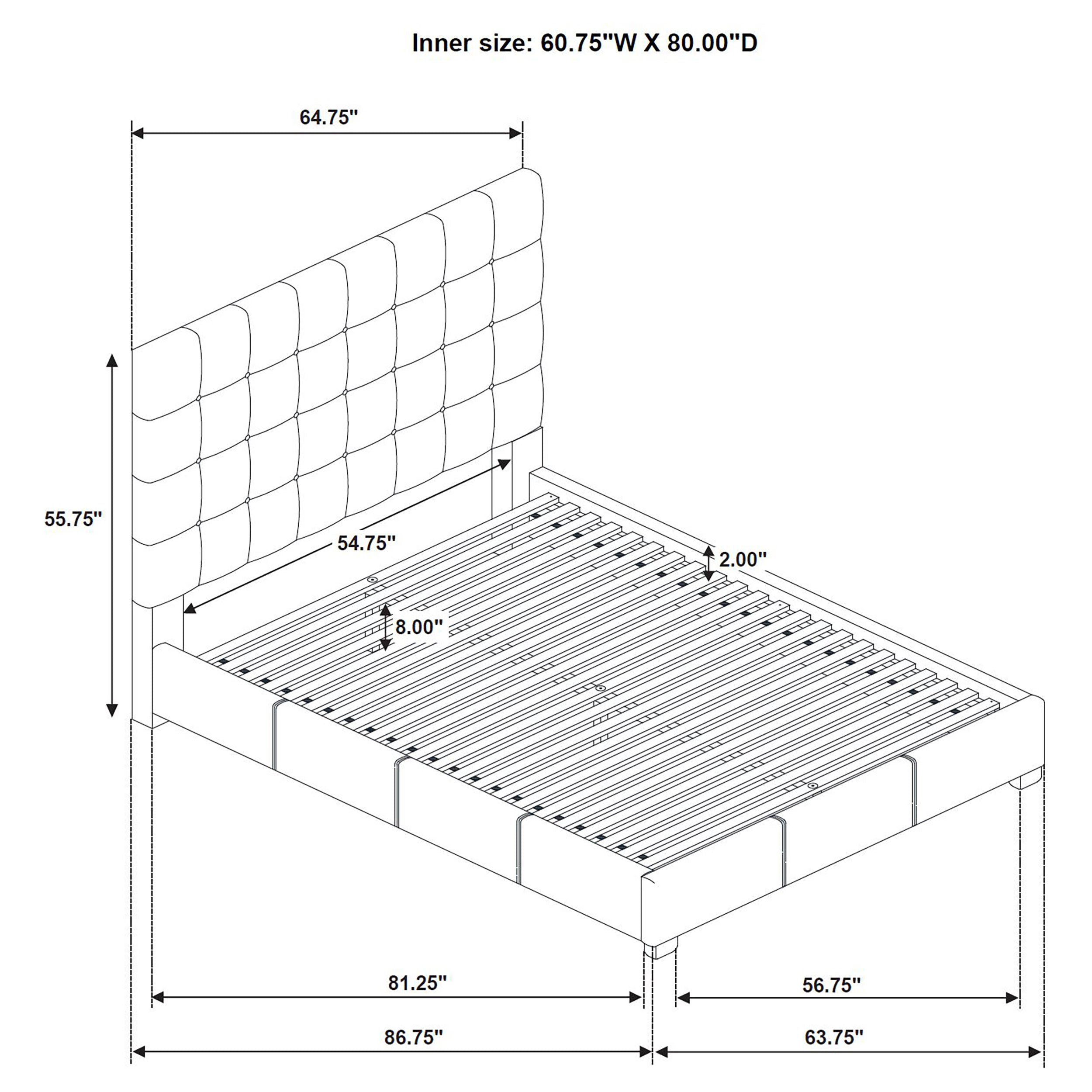 Medley Genuine Leather Queen Panel Platform Bed Black
