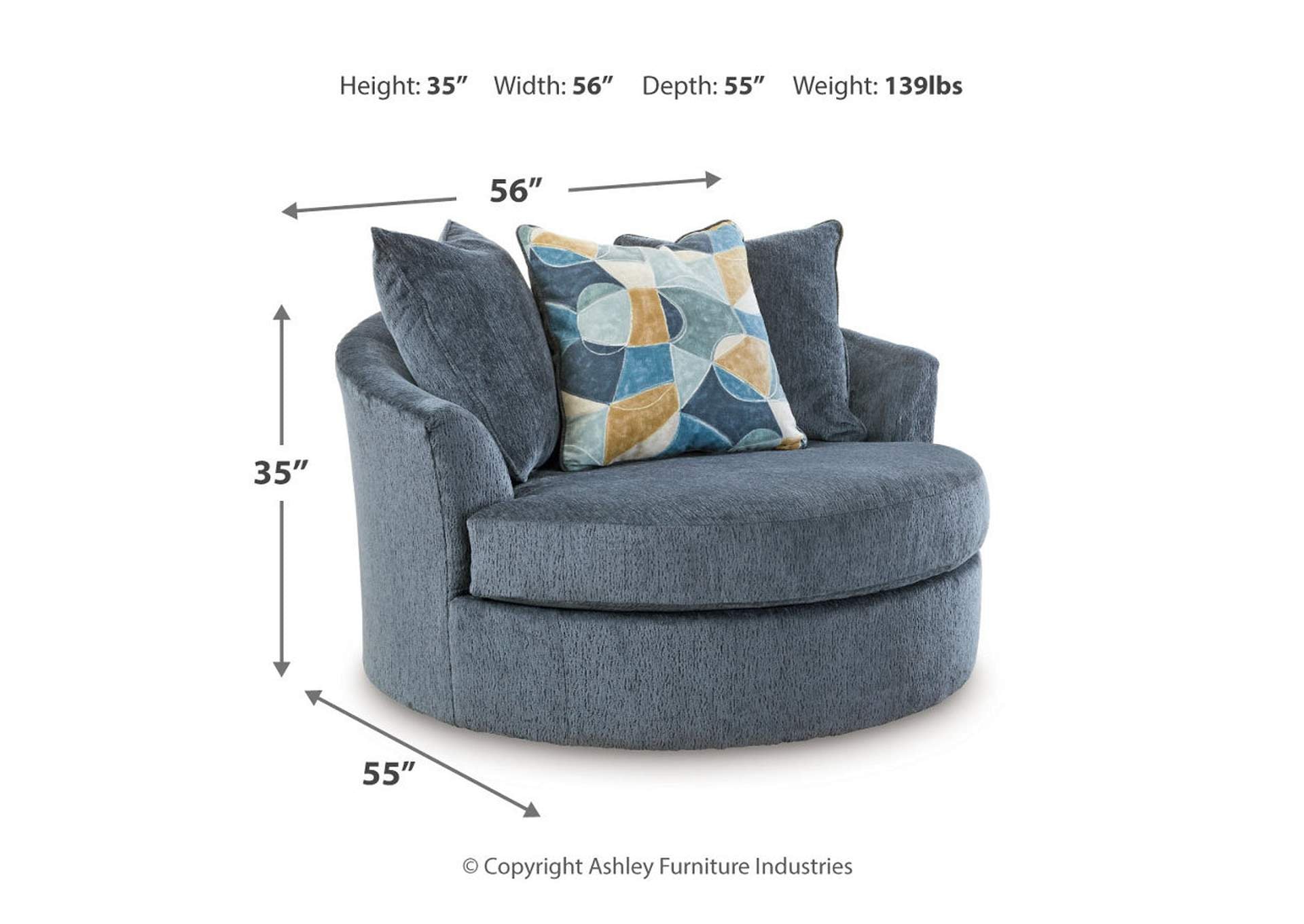 Maxon Place Stone Oversized Swivel Accent Chair - MyWaynesHome #