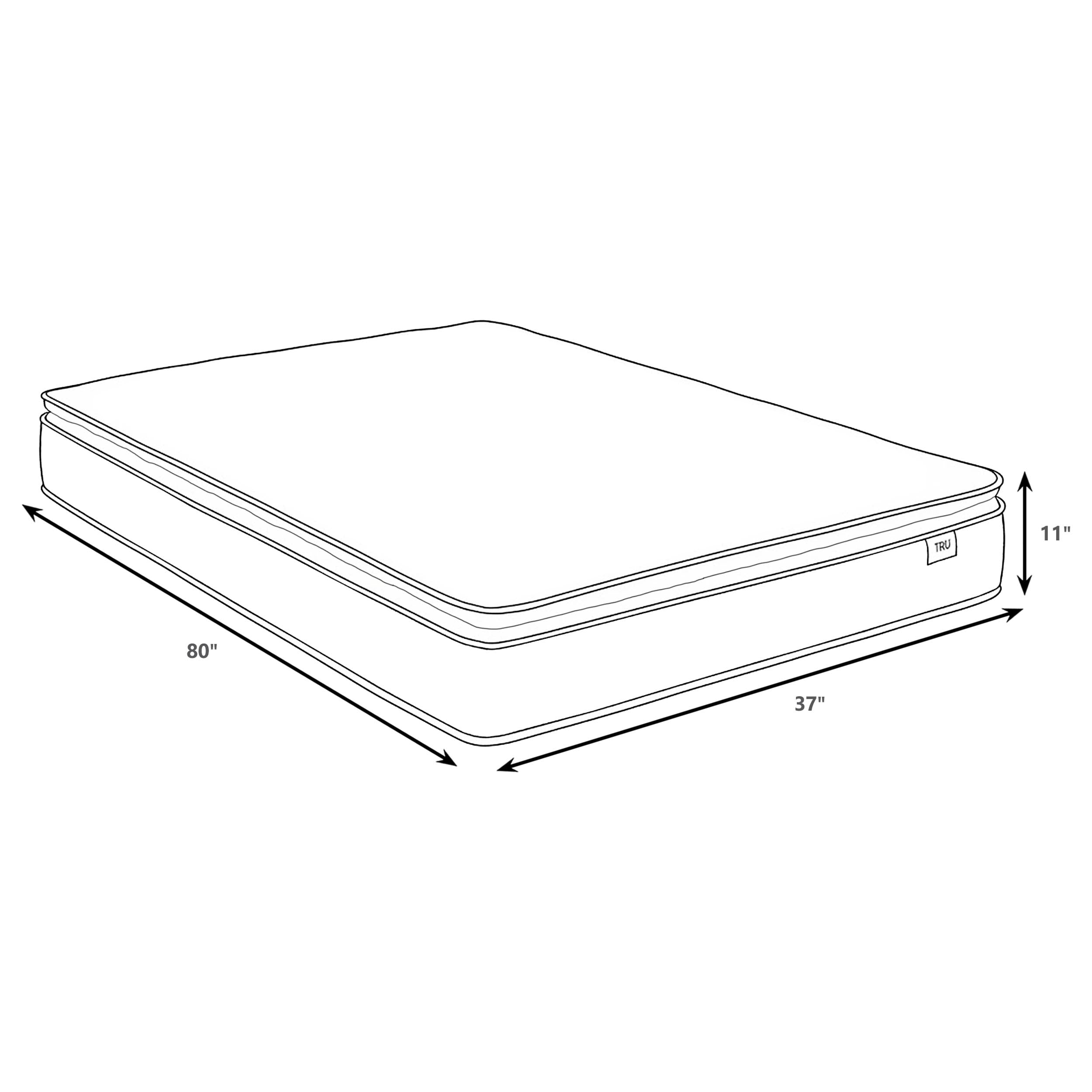 Hayes 11-inch Twin Xl Pillow Top Memory Foam Hybrid Mattress