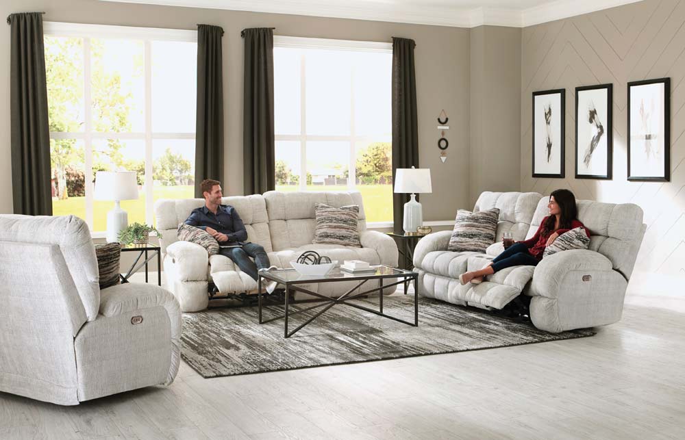 Ashland 2 Piece Reclining Sofa and Loveseat - Buff/Zebra