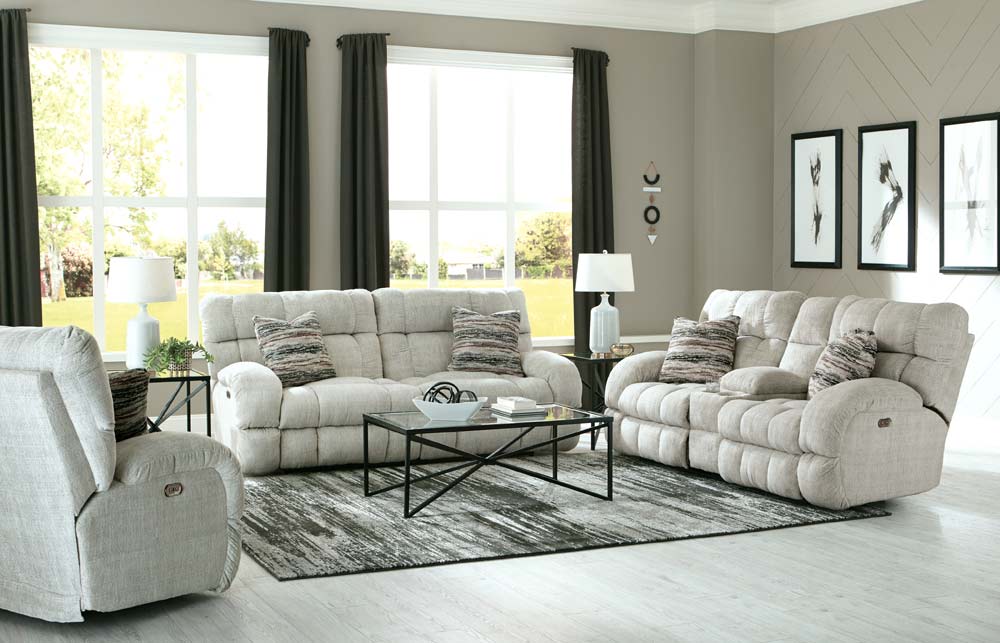 Ashland 2 Piece Reclining Sofa and Loveseat - Buff/Zebra