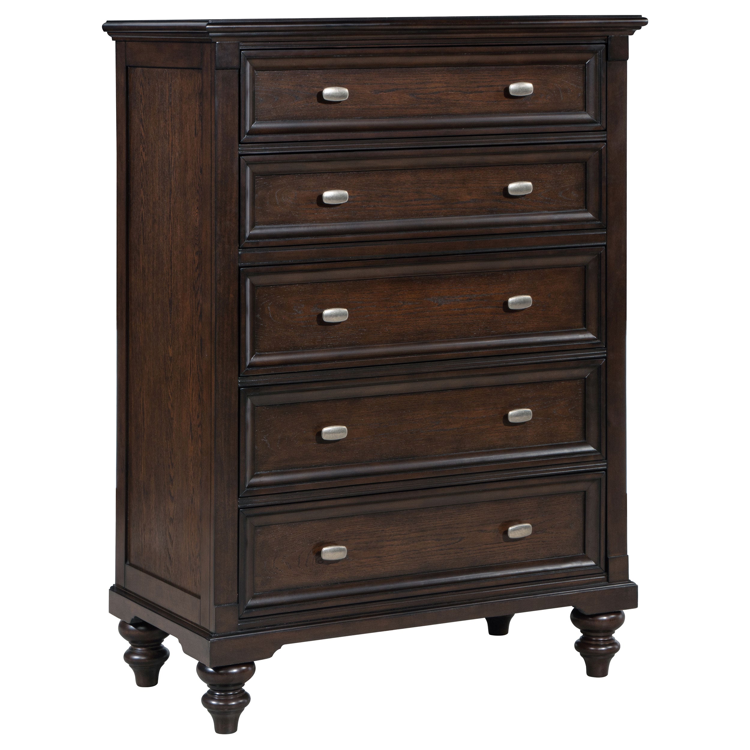 Devon 5-piece Eastern King Bedroom Set Wine Red And Dark Oak