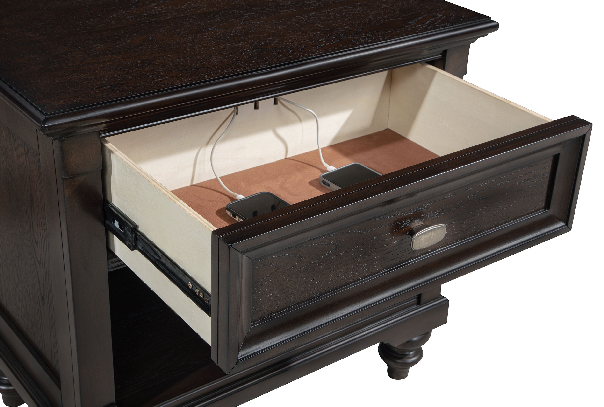 Devon 5-piece Eastern King Bedroom Set Wine Red And Dark Oak