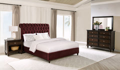 Devon 4-piece California King Bedroom Set Red And Dark Oak