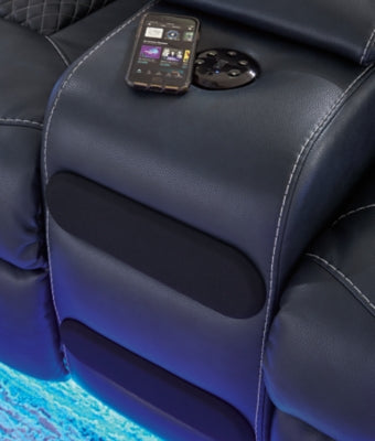 Fyne-Dyme Power Reclining Loveseat with Console - MyWaynesHome #