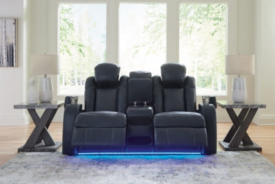 Fyne-Dyme Power Reclining Loveseat with Console - MyWaynesHome #