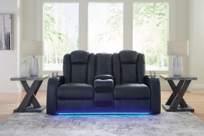 Fyne-Dyme Power Reclining Loveseat with Console - MyWaynesHome #