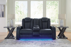 Fyne-Dyme Power Reclining Loveseat with Console - MyWaynesHome #
