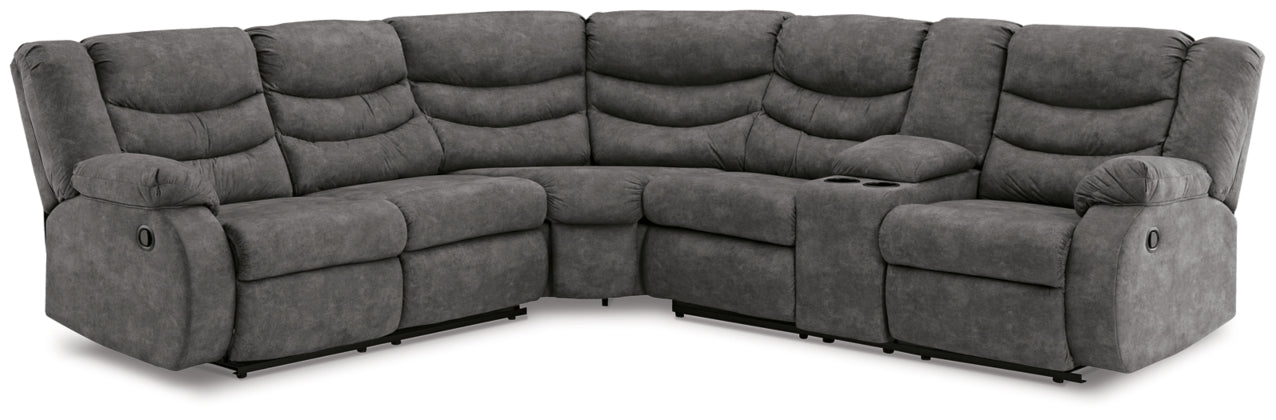 Partymate 2-Piece Reclining Sectional with Console - MyWaynesHome #