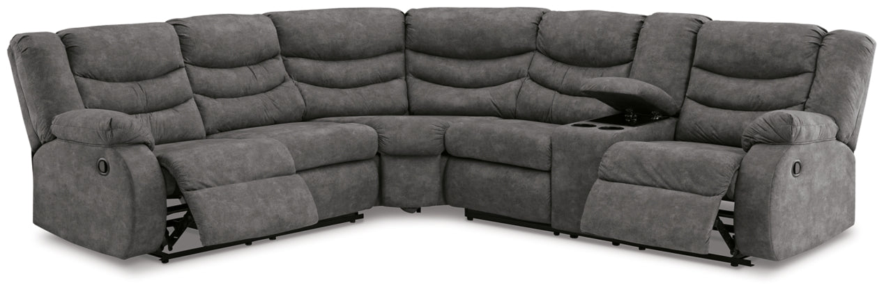 Partymate 2-Piece Reclining Sectional with Console - MyWaynesHome #