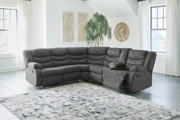 Partymate 2-Piece Reclining Sectional with Console - MyWaynesHome #