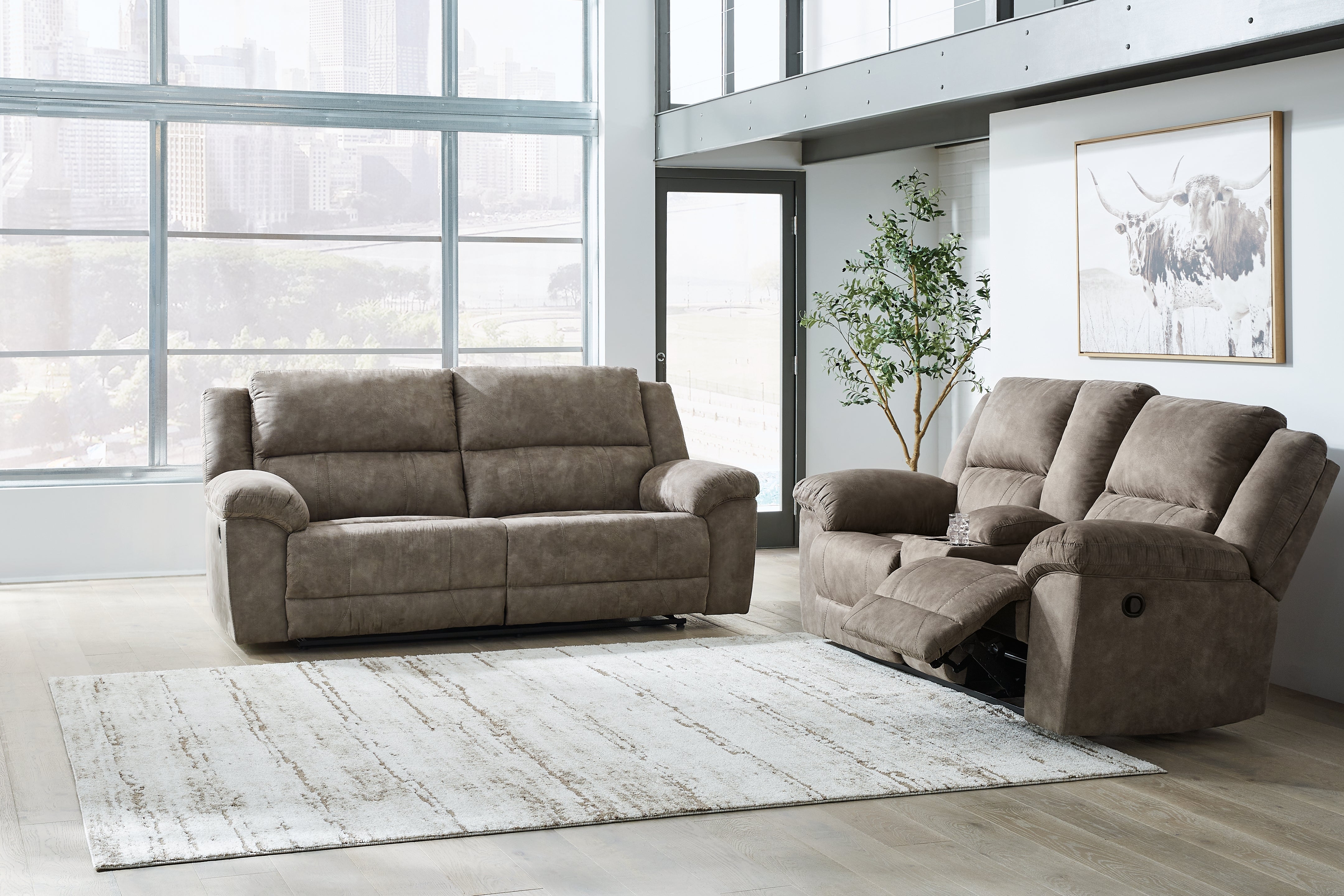 Laresview Reclining Sofa and Loveseat