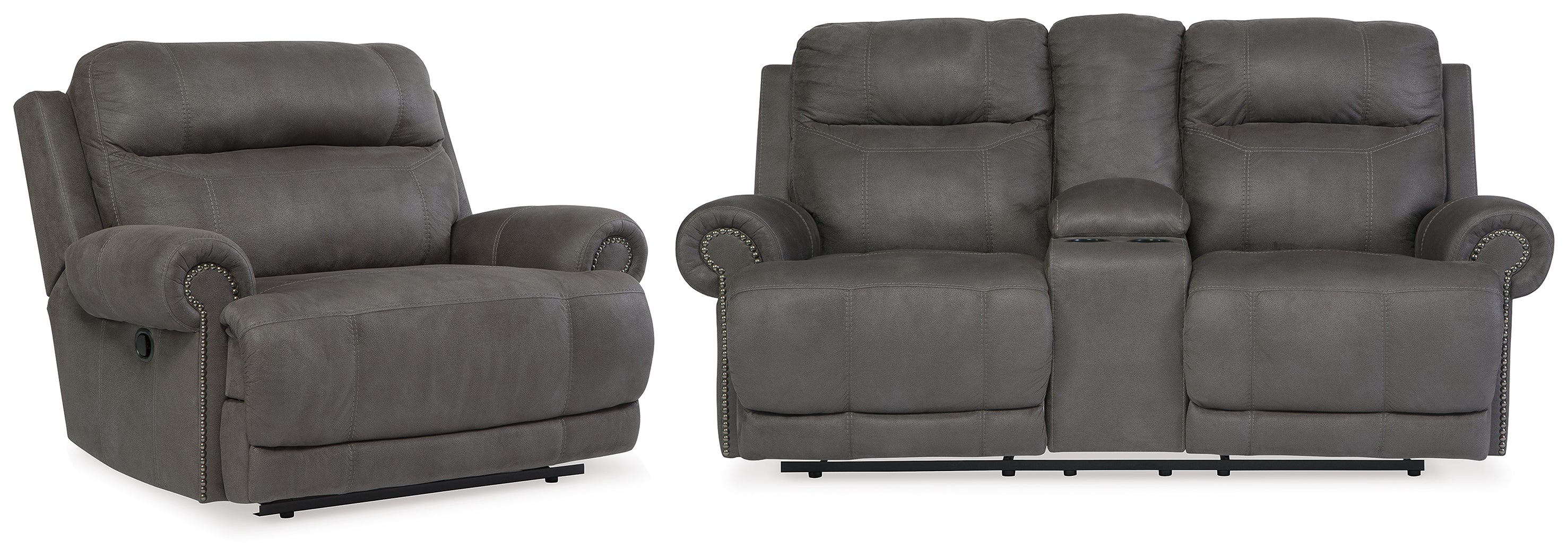 Austere Reclining Loveseat and Recliner