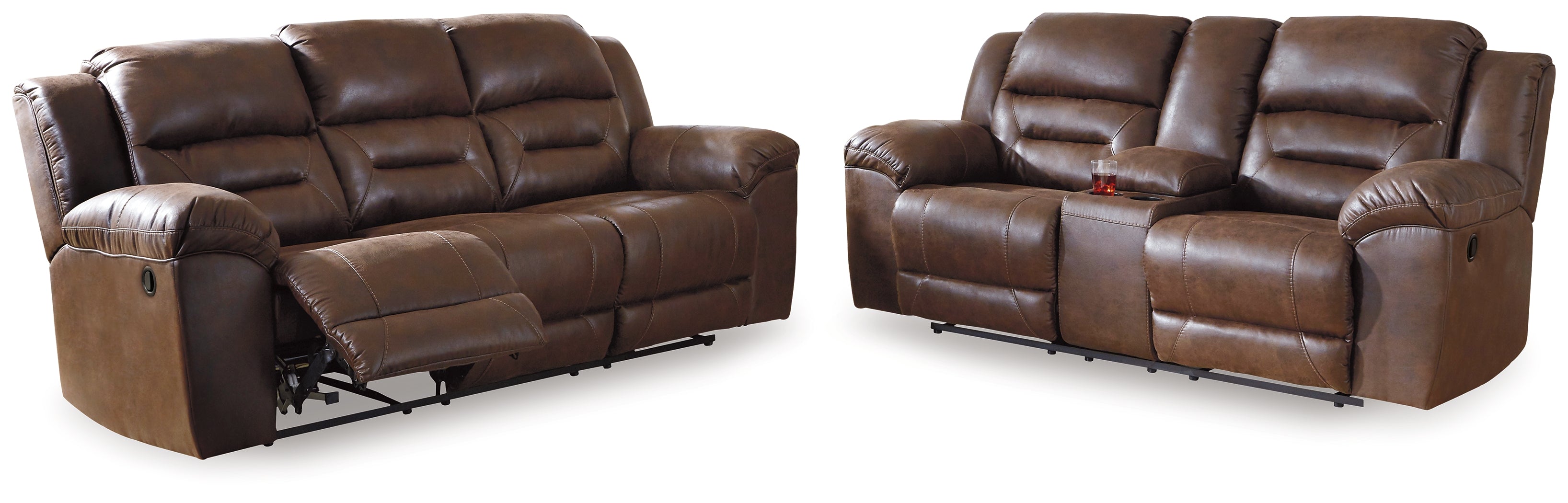 Stoneland Reclining Sofa and Loveseat - MyWaynesHome #