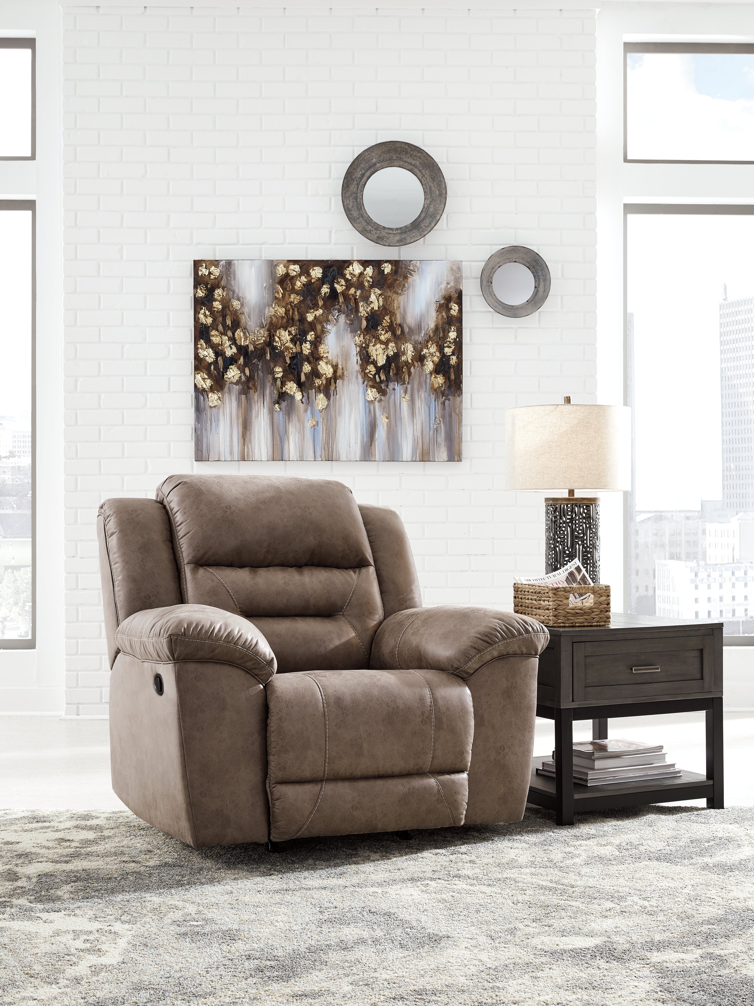 Stoneland Power Reclining Sofa and Manual Recliner