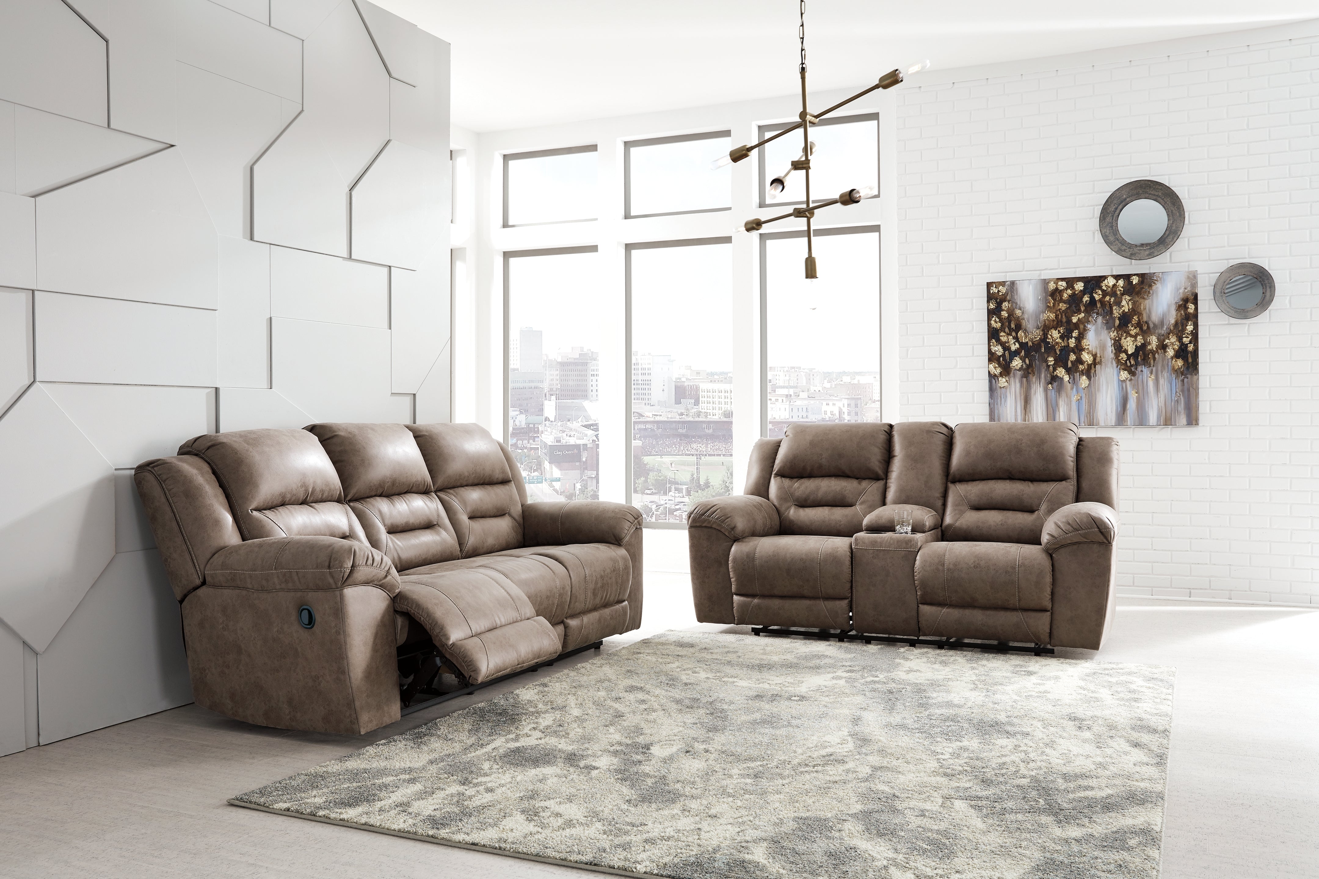 Stoneland Reclining Sofa and Loveseat - MyWaynesHome #