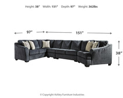 Eltmann 4-Piece Sectional and Ottoman