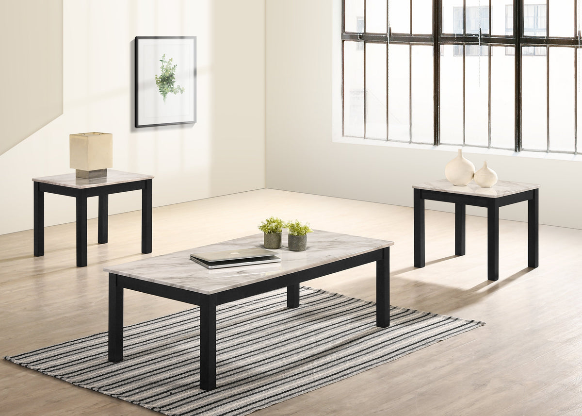 Thurner Marble White 3-Piece Coffee Table Set - MyWaynesHome #