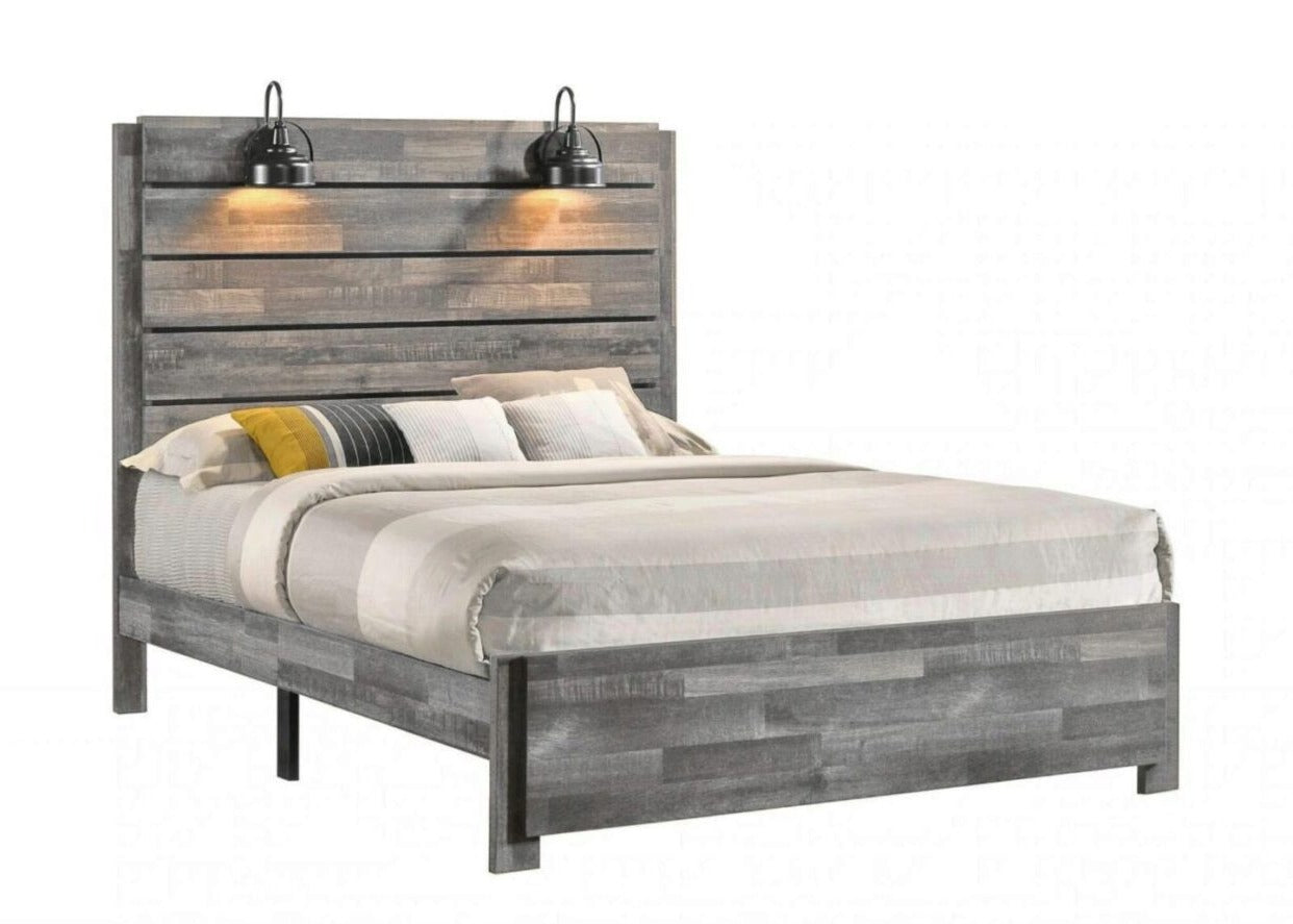 Carter Gray Queen Platform Bed - MyWaynesHome #