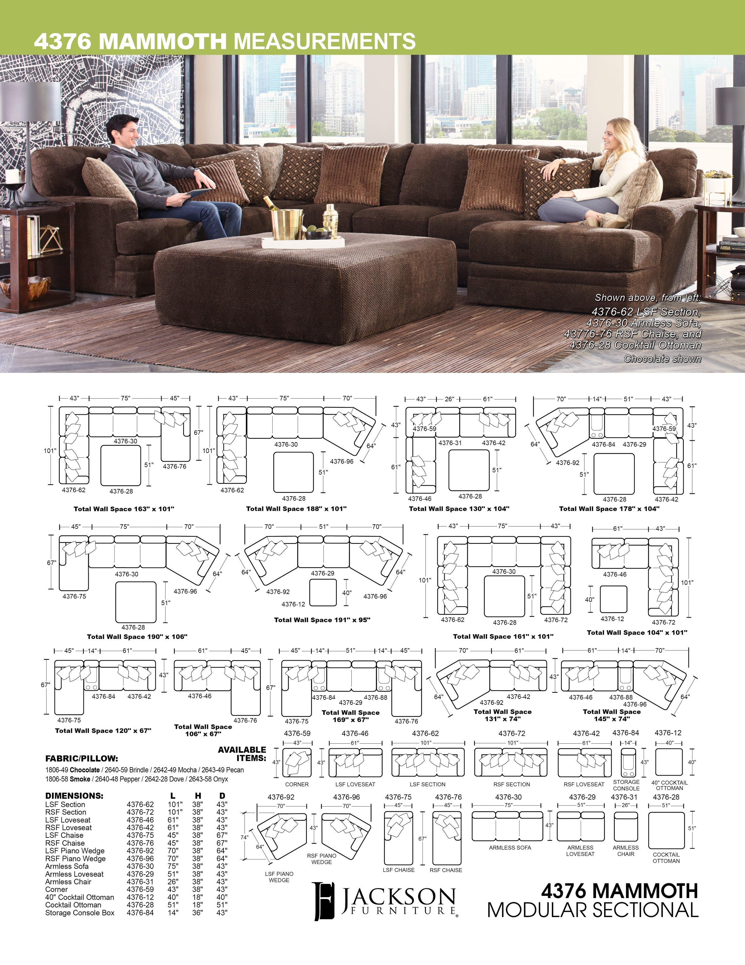 Mammoth Modular 3 Piece Sectional with LAF Chaise - MyWaynesHome #