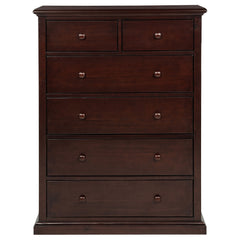 Sumerlin 6-drawer Bedroom Chest Of Drawers Cappuccino