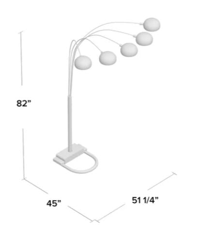 Peacock Arc Black 82" Floor Lamp - MyWaynesHome #